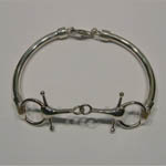 different angle of Sterling Silver snaffle bit bangle bracelet