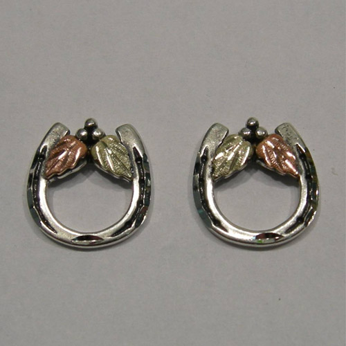 Black Hills Gold Sterling Silver horseshoe earrings