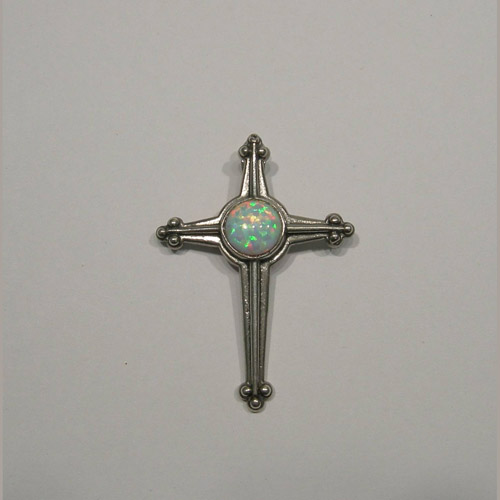 Sterling Silver Opal cross pendant