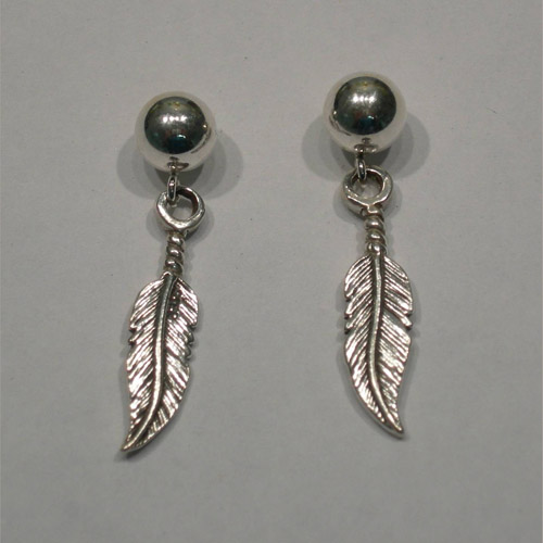Sterling Silver small feather earrings