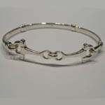 Sterling Silver childs D ring snaffle bit bangle bracelet