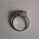 different view of silver agate cameo ring