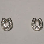 Sterling Silver Cubic Zirconia horseshoe post earrings