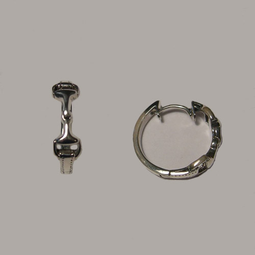 Sterling Silver snaffle bit hoop earrings