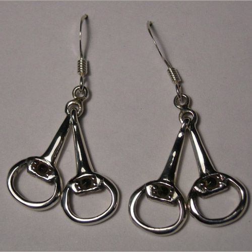Sterling Silver marcasite snaffle bit earrings