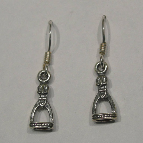 Sterling Silver small English stirrup earrings