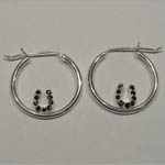 Sterling Silver sapphire horseshoe hoop earrings