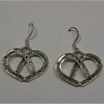Sterling Silver double horseshoe heart earrings