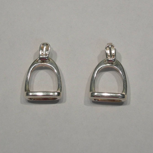Sterling Silver English stirrup post earrings