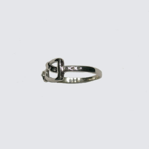 Sterling Silver English stirrup ring side view