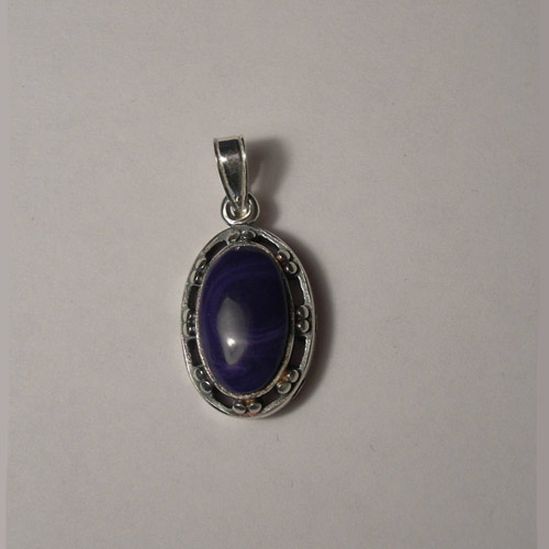 Sterling Silver oval Sugalite pendant