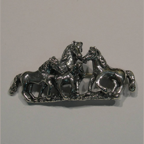 Sterling Silver horse herd pin/pendant