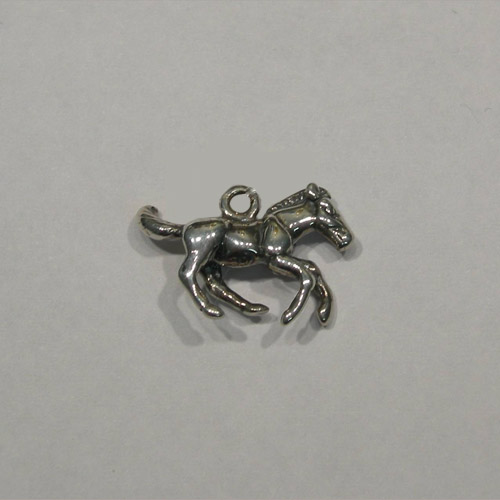Sterling Silver 3 D galloping colt charm/pendant