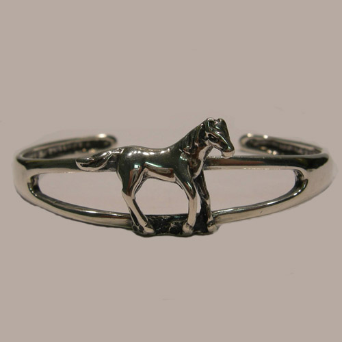 Sterling Silver trotting horse cuff bracelet