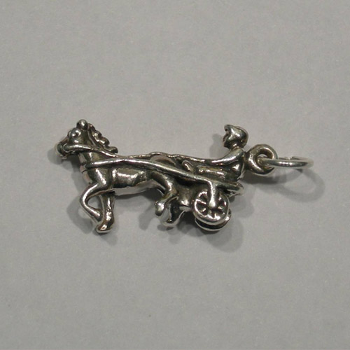 Sterling Silver 3 D Standardbred racehorse charm/pendant
