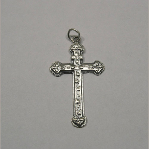 Sterling Silver cross with vine decorations pendant