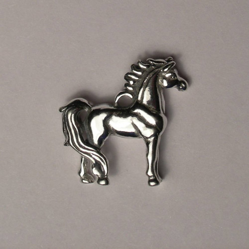 Sterling Silver 3 D standing horse charm/pendant