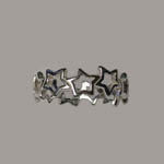 Sterling Silver side view of star ring