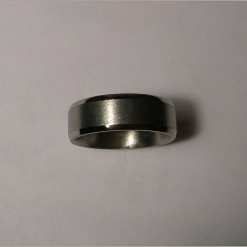Titanium beveled edge ring