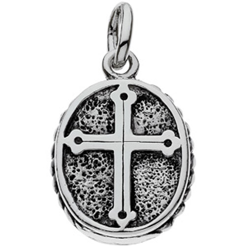 Sterling Silver cross and moonstone reversible pendant