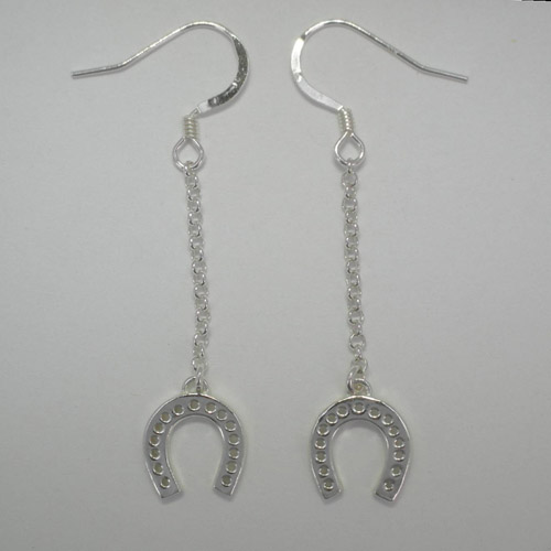 Sterling Silver dangle horse shoe earrings