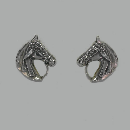Sterling Silver show horse head post earrings
