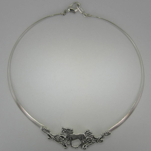 Sterling Silver horse choker necklace