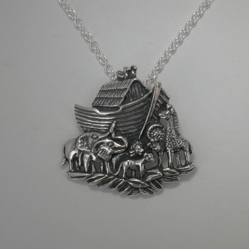 Sterling Silver Noah s Ark Necklace