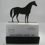 Wrought Iron horse business card holder with cards