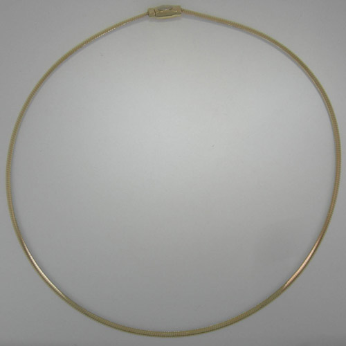 14 karat 3mm yellow gold reversible Omega chain