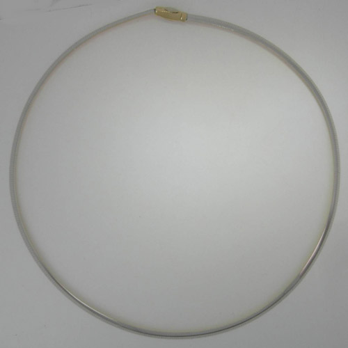 14 karat 4mm white gold Omega chain