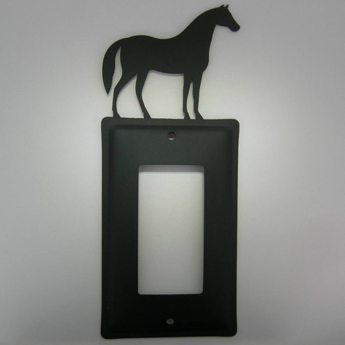 Wrought Iron Horse toggle electric switch plate cover