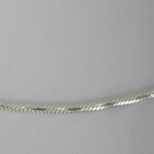 close up of Sterling Silver diamond cut snake chain