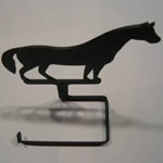 Top view of Wrought Iron Horse bathroom tissue holder