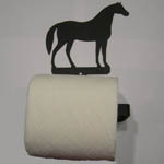 Wrought Iron Horse bathroom tissue holder with tissue