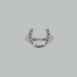 Sterling Silver top view of horseshoe ring