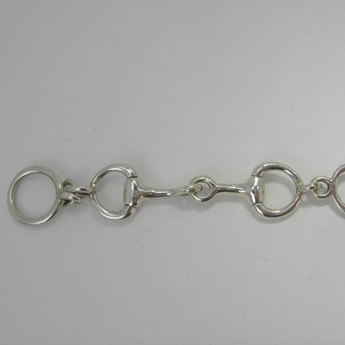 side of Sterling Silver snaffle bit bracelet