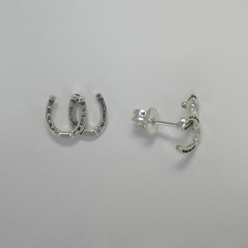 Sterling Silver small double horseshoe post earrings