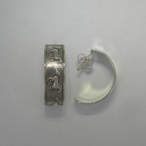 Sterling Silver Arabian half hoop earrings