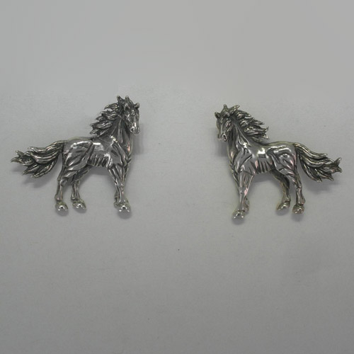 Sterling Silver Standing Horse post earrings