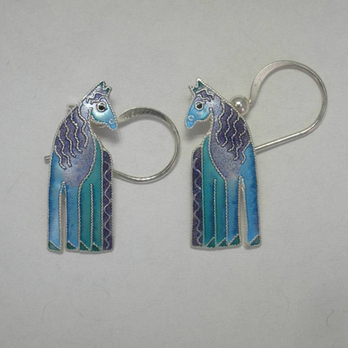 Sterling Silver Sleepy mare dangle earrings