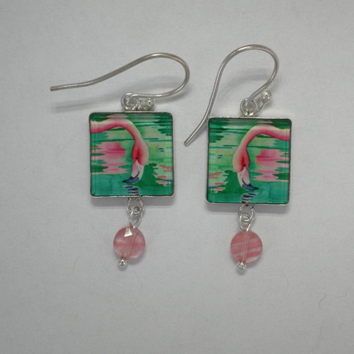 Sterling Silver other side of Tropical Beauty dangle earrings