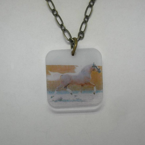 Acrylic Palomino horse necklace