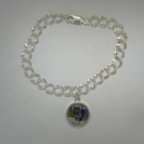 opposite side of photo charm bracelet
