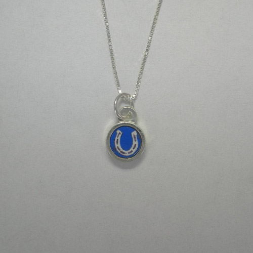 Sterling Silver reversible mini circle horseshoe necklace