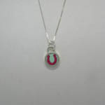 opposite side of blue and purple mini circle horseshoe necklace