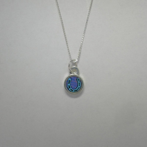 Sterling Silver reversible mini circle horseshoe necklace
