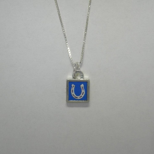 opposite side of mini square horseshoe necklace