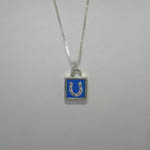 opposite side of mini square horseshoe necklace