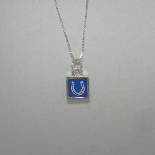 opposite side of mini square horseshoe necklace